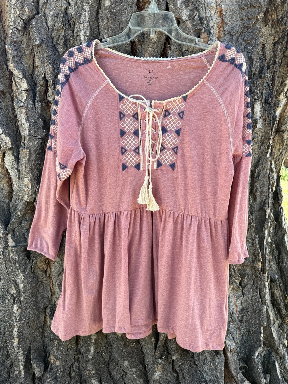 Hannah tunic top embroidered